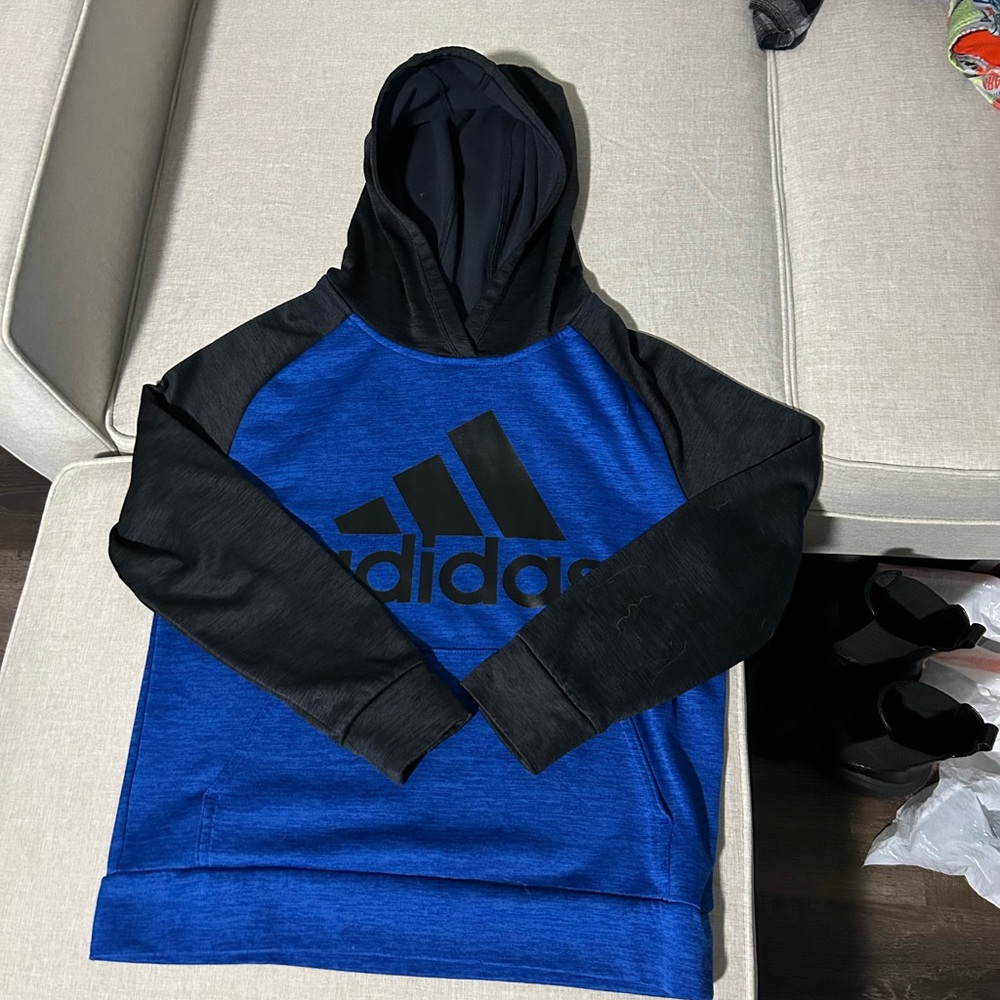 Adidas Boy’s Blue and Black Hoodie Sweater